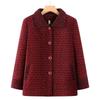 Wife Autumn and Winter Velvet Thickened Woolen Top Clothes Old Women Warm Woolen Coat