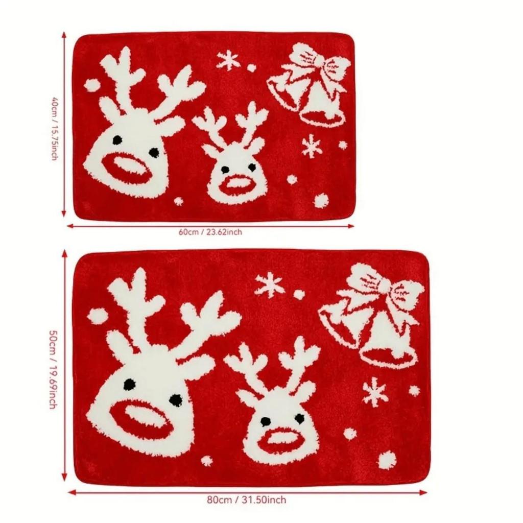 Alien Snowflake Christmas Cartoon Rug - Non-slip, Easy Care, Imitation Cashmere for Bedroom Decoration