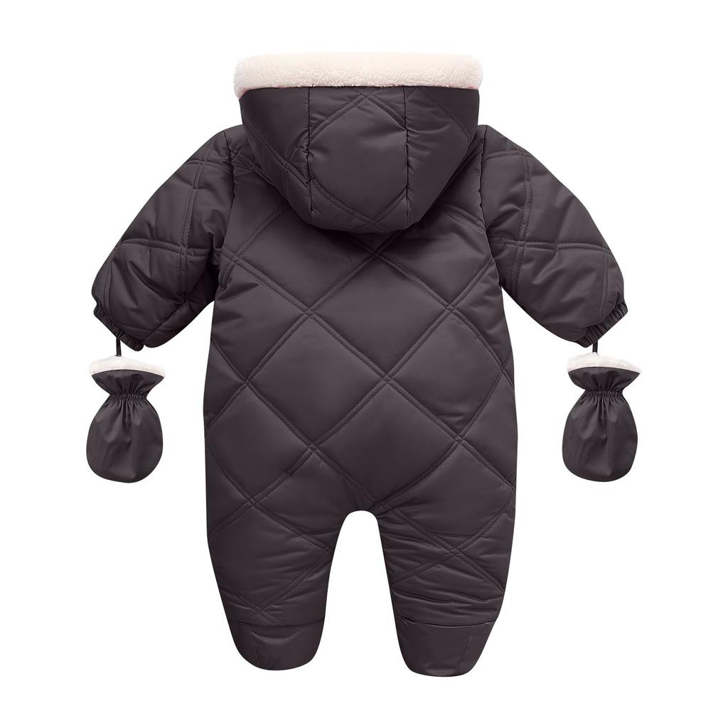Newborn Baby Girl Jumpsuit Autumn and Winter Baby Romper With Gloves Warm Infant Snowsuit Thicken Cartoon Baby Ski Suit Coat