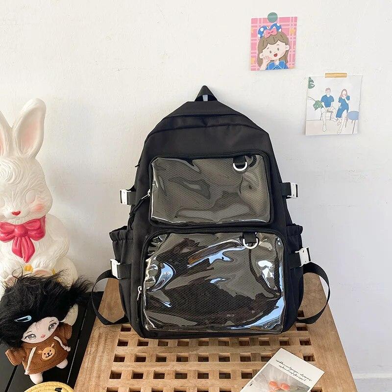 Japonský batoh Kawaii Itabag Women Novinka 2024 Transparentní Batoh Dámský Velkokapacitní Batoh Ita Školní tašky pro vysokoškoláky JK