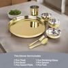 Heavy Gauge Stainless Steel Dinner Set | Gold Colour  PVD Plated Steel Thali Set | Stainless Steel Dinner Set for Kitchen | Thali Set for Dinner |