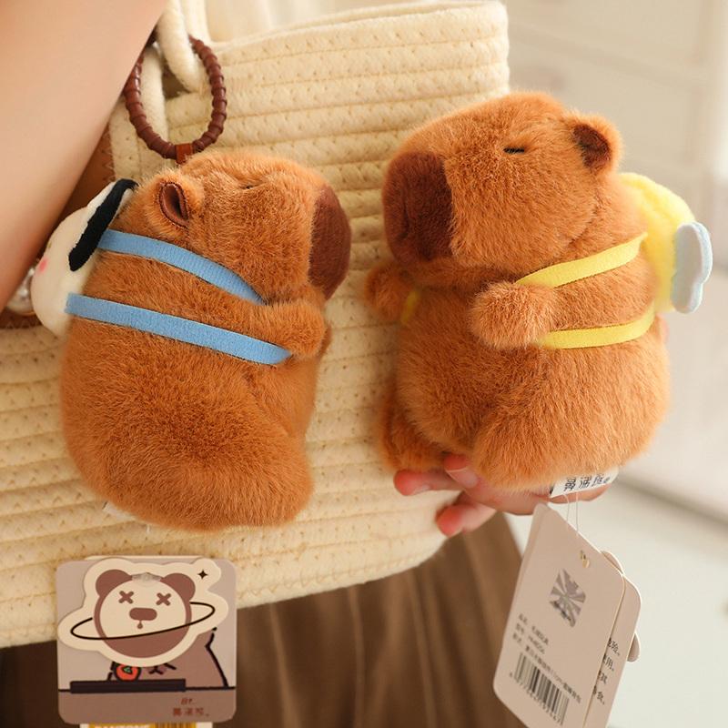 Capybara Plush Keychain Cute Bag Pendant Creatuve Fluffty Animals Keyring Kawaii Stuffed Doll Keychains Birthday Gifts