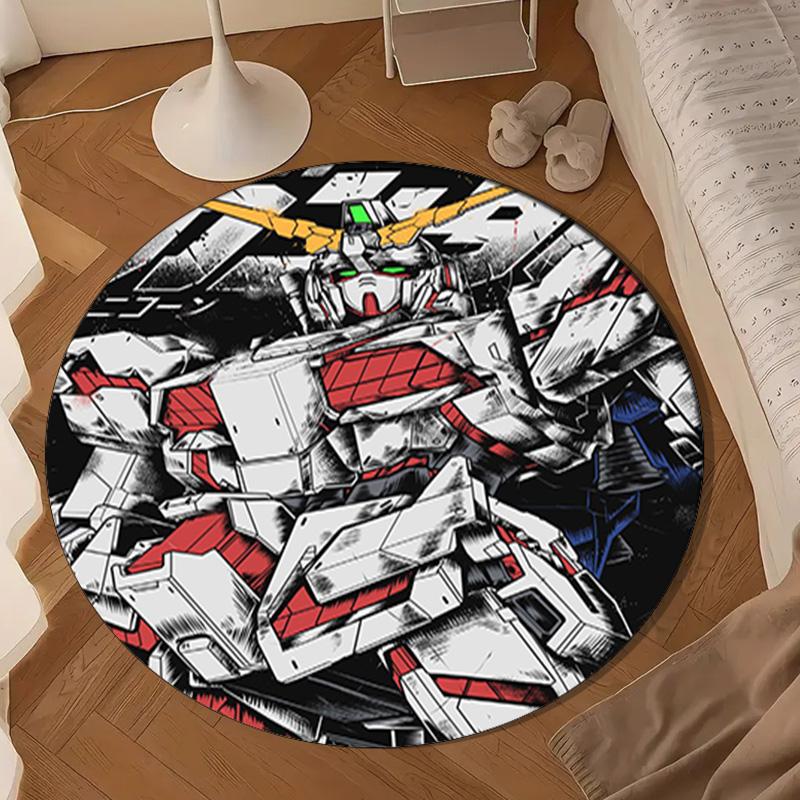Robotic Warrior Design Round Rug for Livingroom,Bedroom, Palyroom, Chair Rug, Area rug, Circle Carpet, Large Size Fan Christmas gift