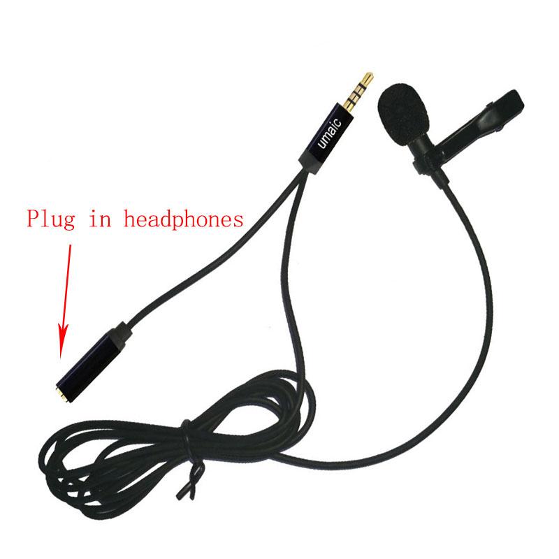 

Mini Portable Microphone Condenser Clip-on Lapel Lavalier Mic usb c Wired Mikrofo/Microfon for Phone Laptop With headphone jack Bundle 1 чорний