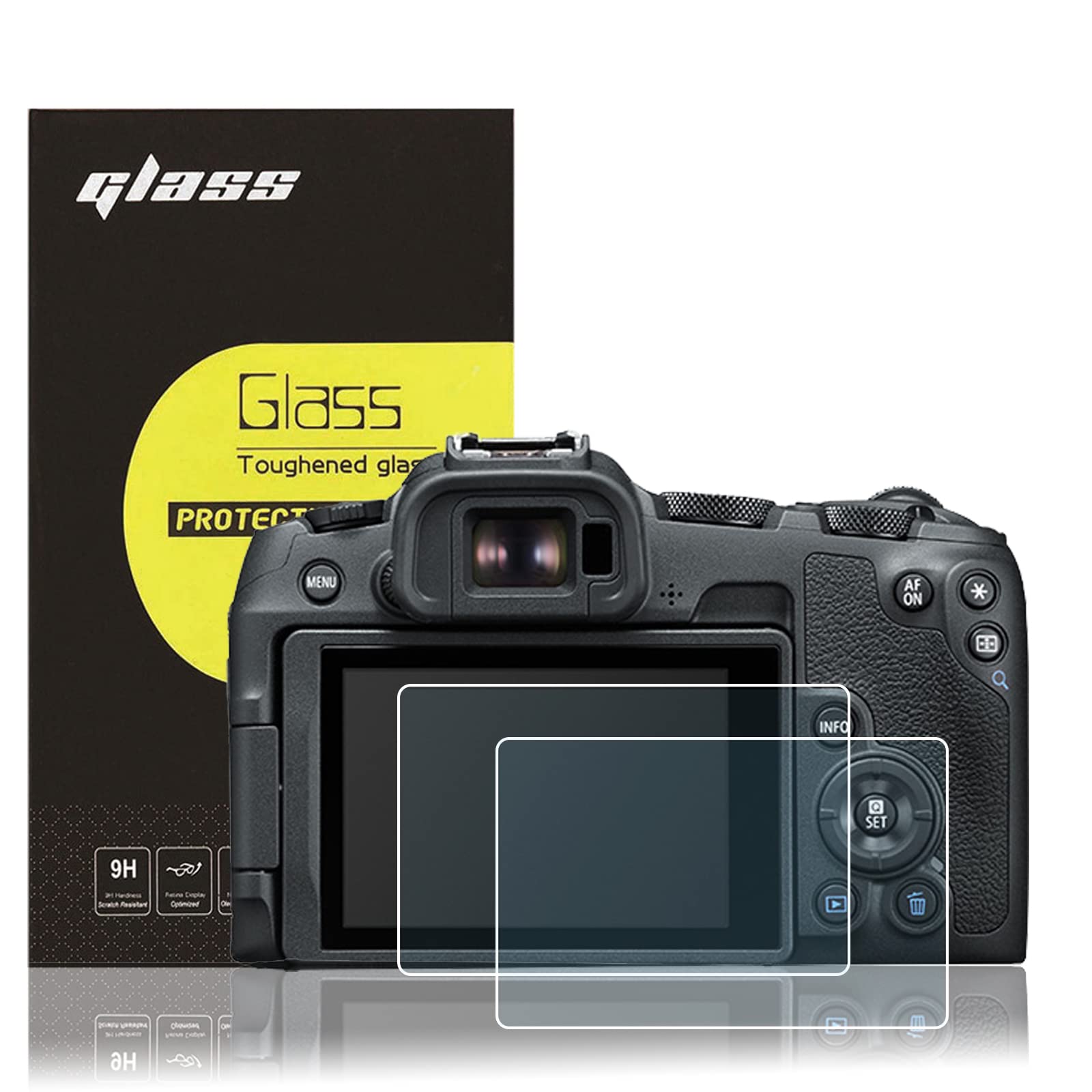 

R8 Set of 2 Glass Screen Protectors for Canon EOS R8 Over 9H and [Canon Exclusive] Ultra-Thin (EOSR8), 95% Transmittance, Hardness, Water-, Oil-,