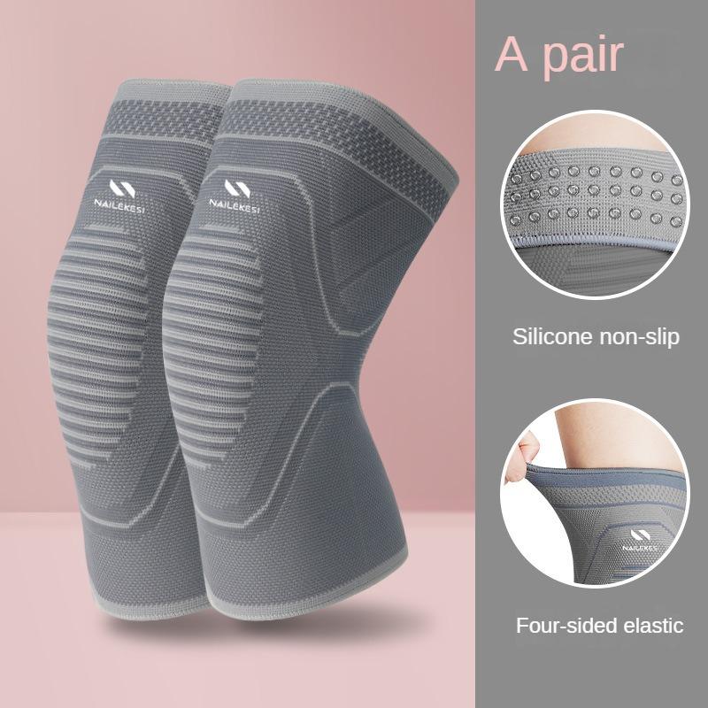 Sports Knee Pads for Women with Jump Rope To Protect Knees, Non-slip, Professional Badminton Knee Joint Sheaths, Silicone Running