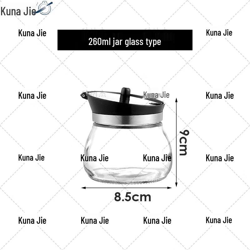 KUNAJIE Stainless Steel & Glass Condiment Dispenser