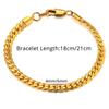Punk 4/6mm Flat Snake Chain Link Bracelet Gold Color Stainless Steel Hand Chain Bracelet for Women Men Fashion Jewelry Gift 2025
