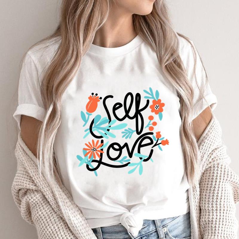 (Asian Size) feather style lovely Print Short Sleeve T-shirts Fashion Female Casual Women's Top T Clothing O-neck Graphic Tee