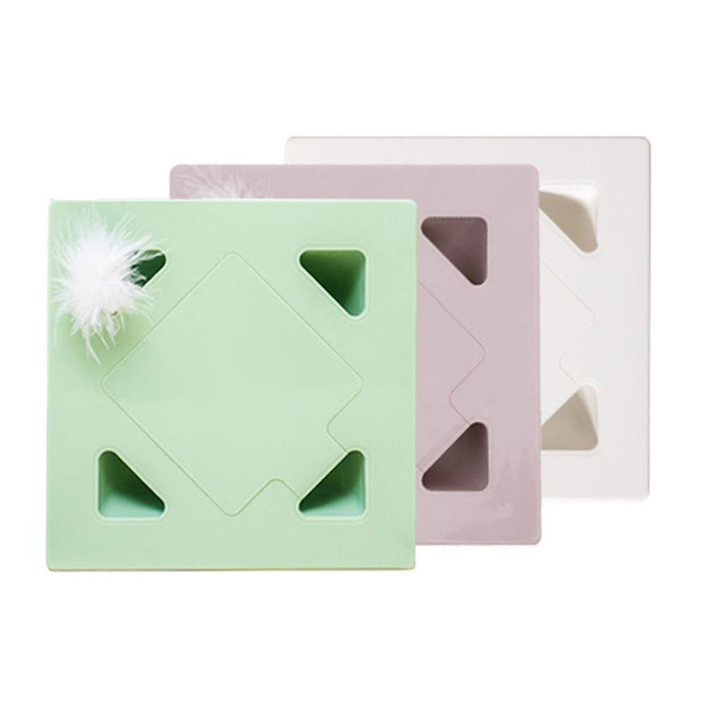 ABS Electric Cat Toy Type-c Charging Sqaure Magic Box Intelligent Cat Feather Toy Environmentally Friendly for Pet Accessories
