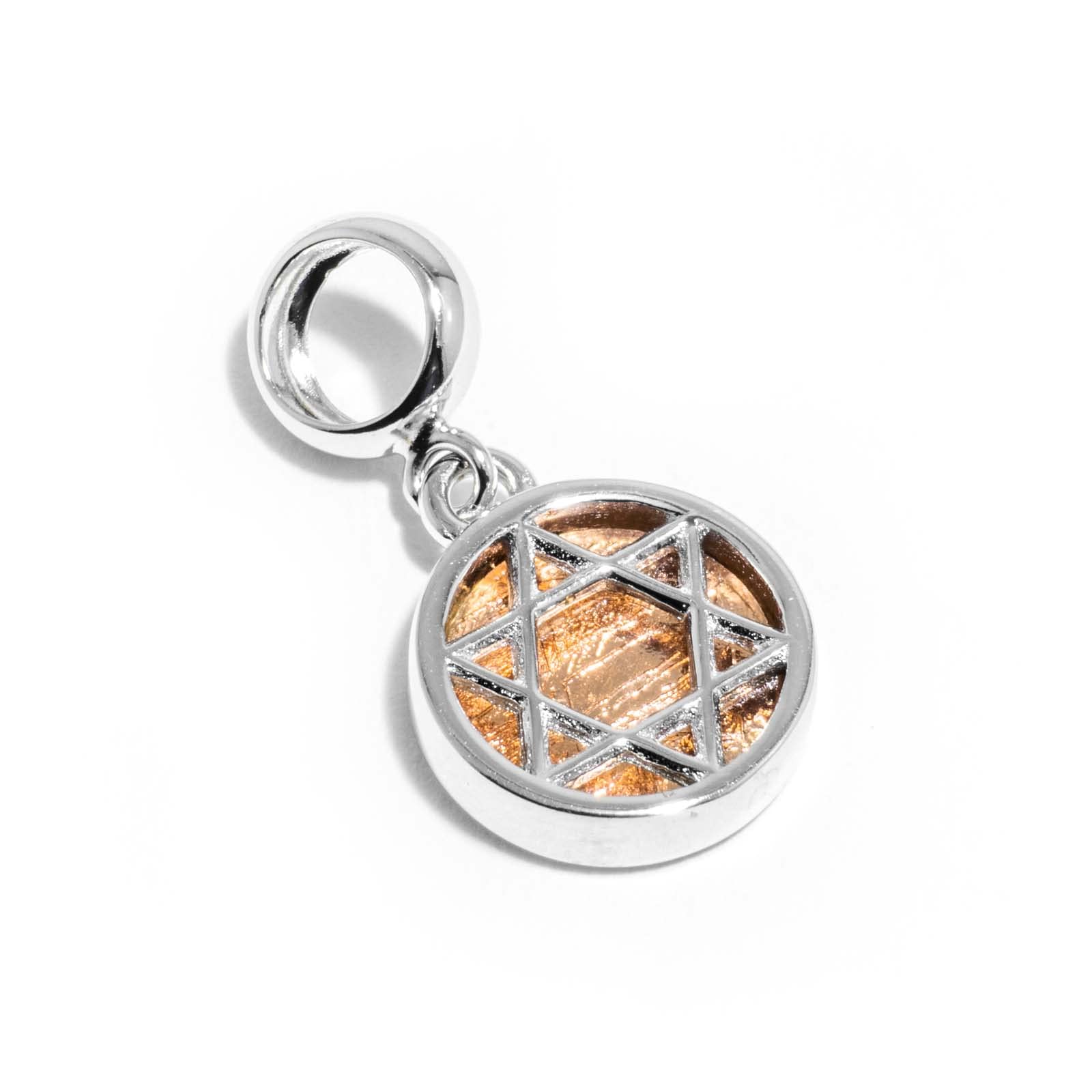 

Accessories of the Hexagram Star Gibeon Meteorite Silver Pendant Pendant Top for Women and Men [Carmelo World] (Pink Gold)
