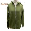 Lady Hoodie Jacket Plush-lined Solid Color Zipper Closure with Pockets Elastic Cuffs And Hem Long Sleeves Cardigan Casual Daily Coat