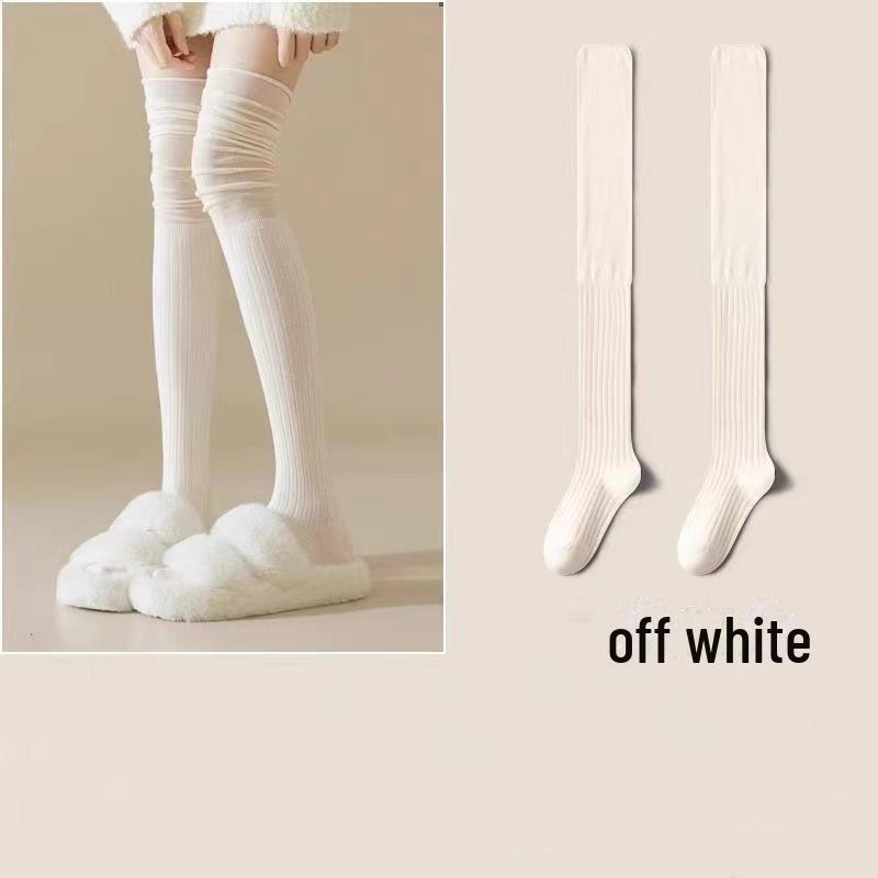 

Женские носки выше колена Duiduo: Весна/Осень, белые чулки, длина до колена, стиль JK, идеально подходят для сапог. Stitched Thigh Socks (Individual Packaging) жёлтый/кремовый