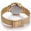 Megir Women's Chronograph Luminous Hands Date Indicator Quartz Wrist Watches Lady Rose Gold M2011L-1