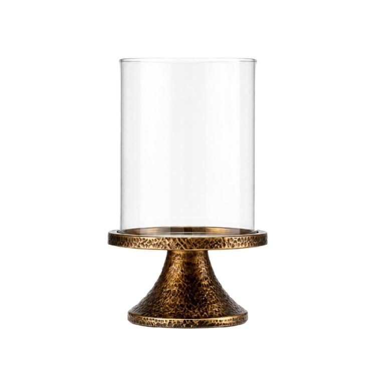 No-Assembly Candle Holders with Clear Glass Shade for Waxes, Tea Light, or LED Candle Displays and Decorative Arrangements