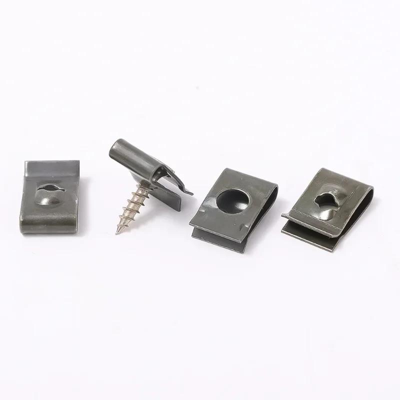 Car Moto U-Type Metal Screw Fastener Clips High Quality Anti-rust Protection Screws Buckle Iron Sheet Clip Auto Accessories