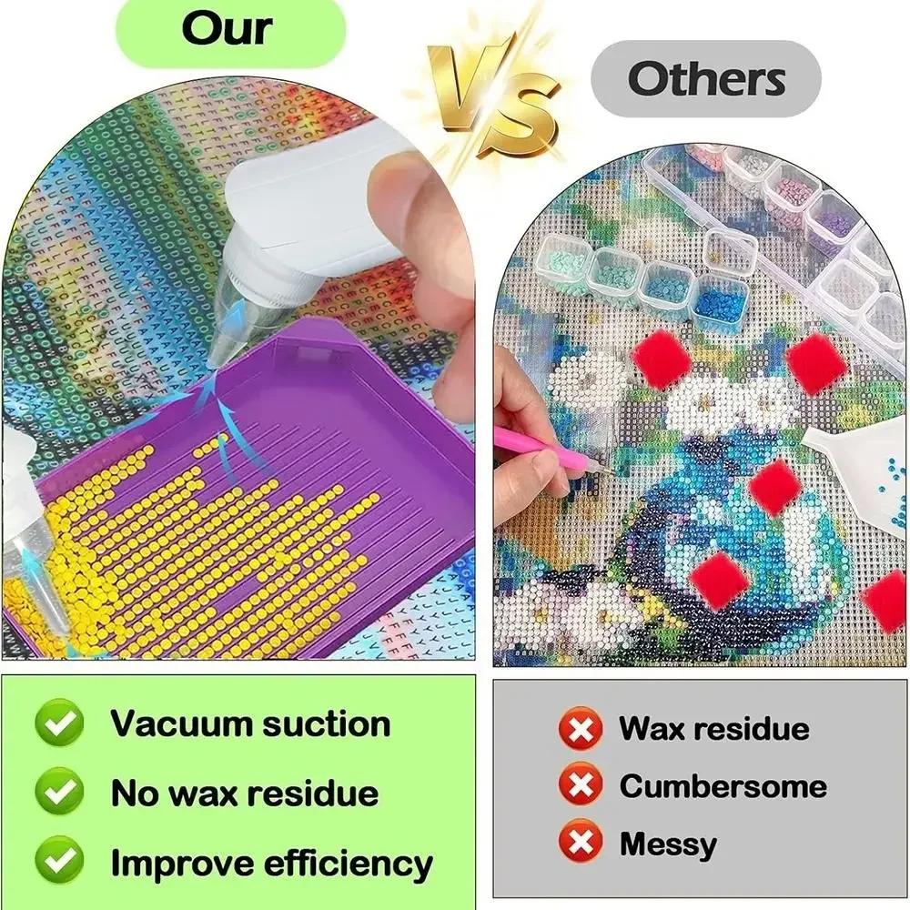 DIY Craft Electric Diamond Art Painting Pen ABS Long-lasting Vacuum Diamond Painting Pen Kits Embroidery USB Charging
