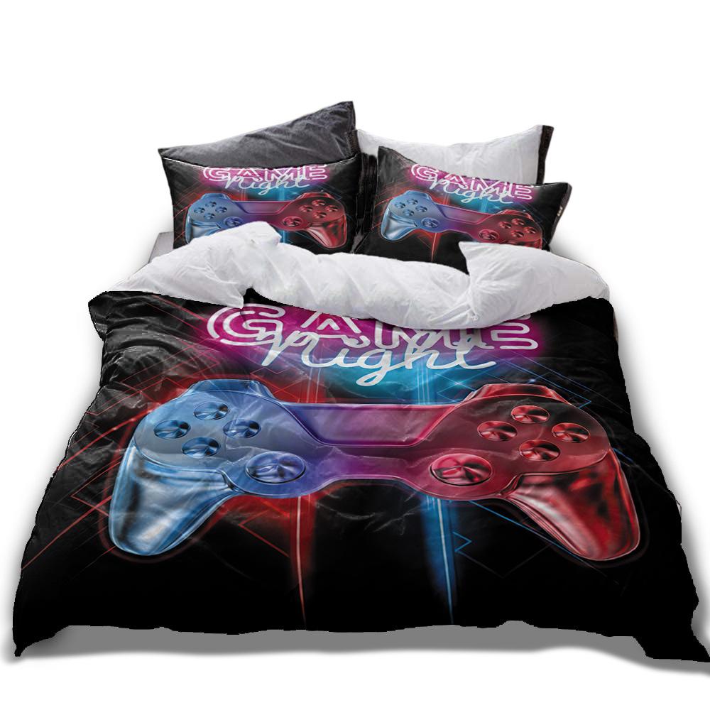 Gamepad Printing Three-Piece Digital Printing Quilt Cover Pillowcase Sheet