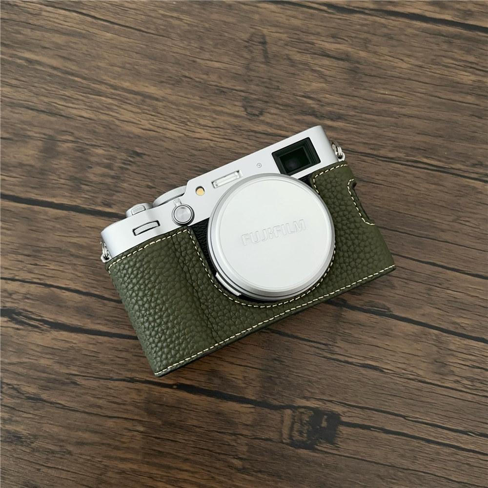 Luxuriöse X100VI PU-Leder Kamera Halbtasche für Fujifilm X100VI Batterieöffnung Bodenabdeckung
