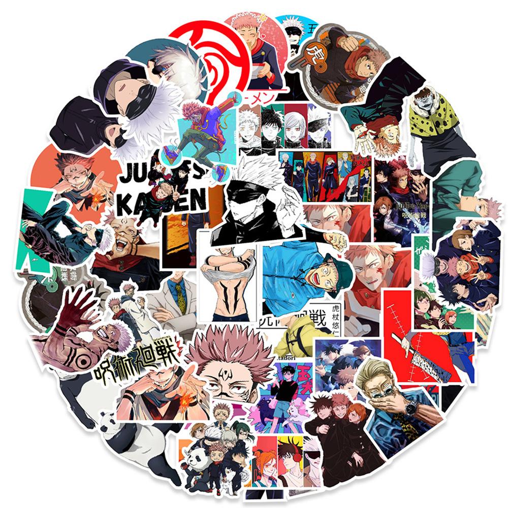 50/80/100pcs Vintage Jujutsu Kaisen Anime Stickers for Kid Toy DIY Laptop Skateboard Car Kawaii Cartoon Decoration Sticker Decal