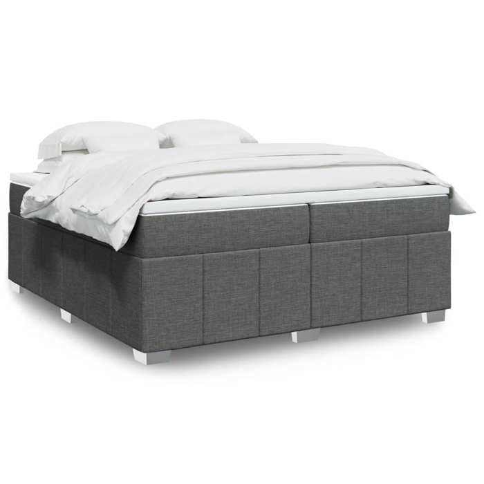 Maison Exclusive - Sommier à lattes de lit avec matelas Gris foncé 200x200cm Tissu