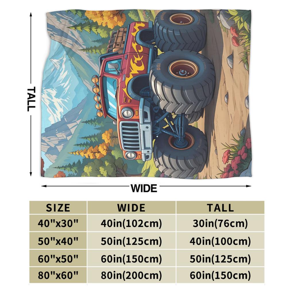 Monster Trucks Car Loves Warm Soft Blanket  Girls Boys Plush Throw Blanket Fashion Living Room Flannel Bedspread Sofa Bed Cover