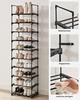 Shoe Rack, 10 Tier Metal Shoe Organizer, Customizable Design, Metal Frame, Space Saving Rack