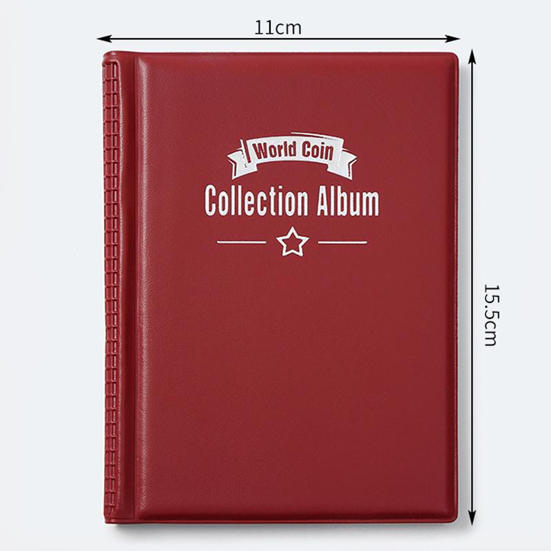 Kniha na sbírku mincí se 120 kapsami 10 stran Držák na sbírku mincí Album Organizér na pamětní mince Úložný prostor