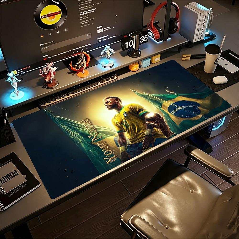 Brazilian Football Star Customized Name Mouse Pad Keyboard Mat HD Print Desk Pad Non-Slip Rubber Base Perfect for Office Desktop Supplies School Home