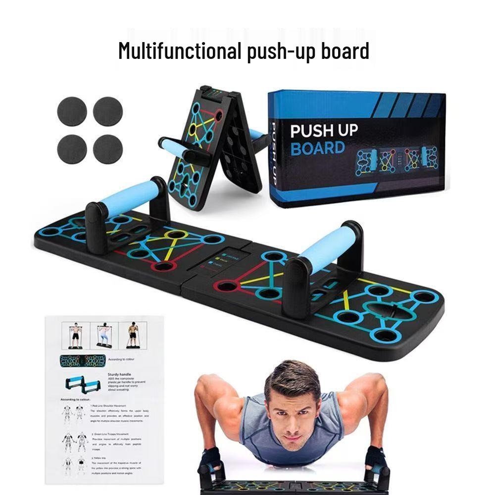 Foldable Multi-Function Push-Up Board with Resistance Bands for Chest and Muscle Training