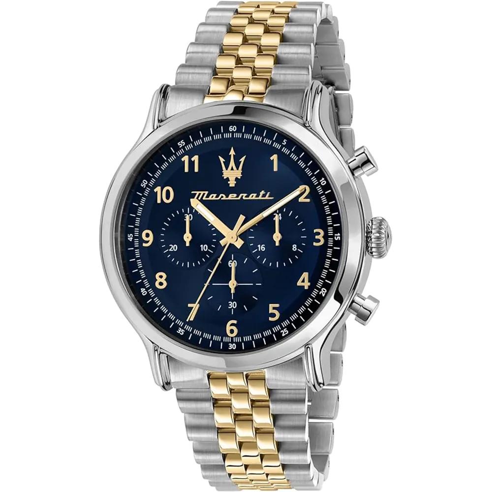 Мужские кварцевые часы-хронограф Maserati Epoca Blue Bicolor Metal R8873618030 синий