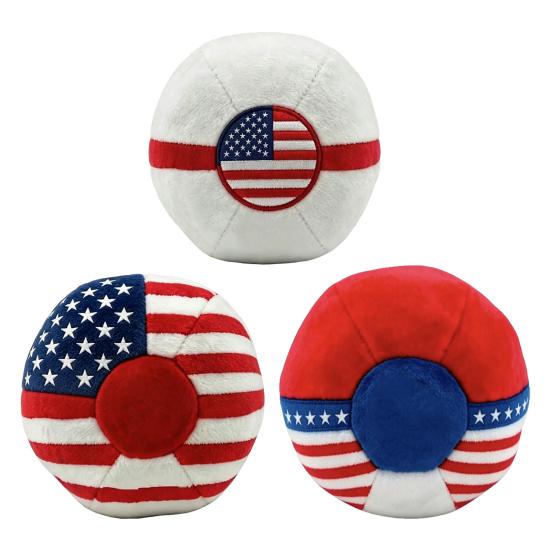 Patriotic Footbag Soft Fabric Kids Adults American Kick Ball for Flag Color Outdoor