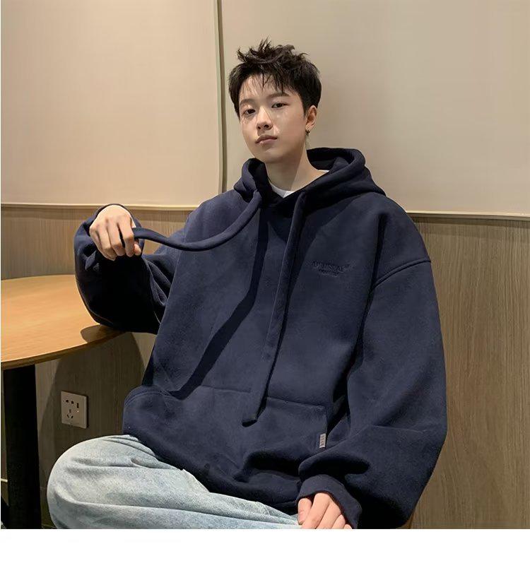 Men's Vintage American Retro Hooded Sweatshirt - Trendy Loose-Fit Spring Jacket