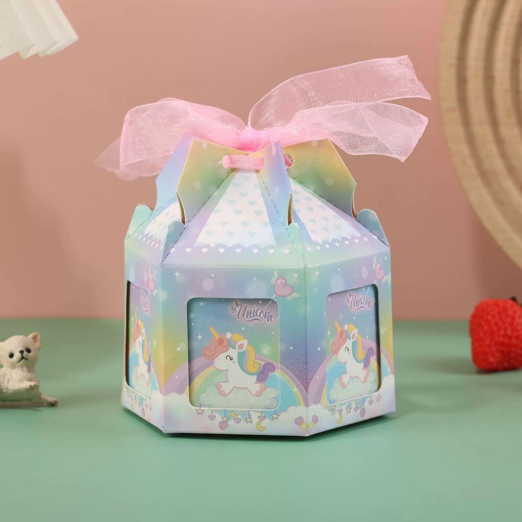 30PCS Creative new octagonal box carousel candy box wedding candy box wedding souvenir
