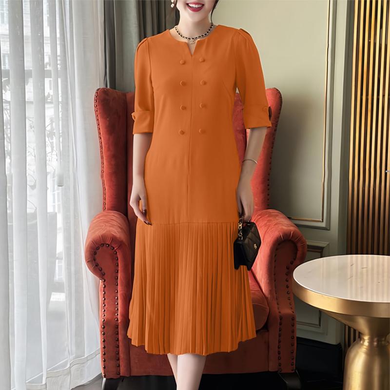 

ZANZEA Женское повседневное платье с круглым вырезом, однотонное, с рукавами до локтя M