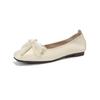 Square Head Single Shoes Women's Summer Light Mouth Bow Pearl Flats