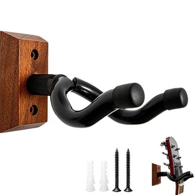 Guitar Made of Walnut Includes Suitable for and Prevents Protects Against and Easy To Wall-mounted Hanger, Wood, Screws. Guitars, Basses, Ukuleles.
