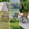 Outdoor Chair with Wooden Armrests Portable Folding Foldable for Campers,