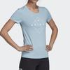 Adidas Logo Graphic Breathable Short Sleeve T-Shirt Women Tops Blue DV3011