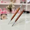Multifunctional Mixing Pen Wood Double Headed Nail Art Brush Carving Flower Painting Pen DIY Manicure Tool