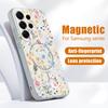 Magnetic For Magsafe Case For Samsung Galaxy S26 Ultra S25 Edge S24 Plus S23 FE S22 A17 A54 A55 A56 A57 5G Pink Lily Daisies Floral Cover