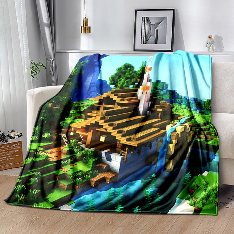 1pc Blanket Minecraft5 Print Design, Lightweight Blanket for Sofa, Bed- Soft &Warm, Gift for All Seasons like Christmas, Halloween