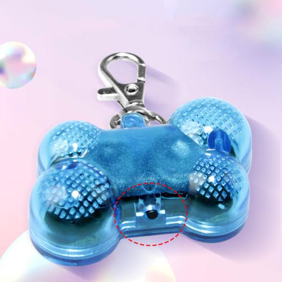 Yousheng Pet Light Pendant Flashing Anti-Lost Plastic 3 Modes Bone LED Warning Lamp Collar for Outdoor