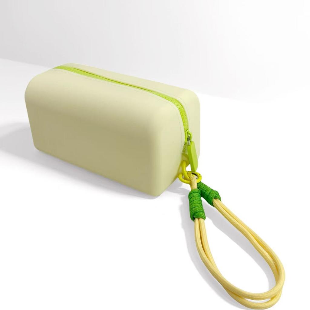 Large Silicone Makeup Bag, Multifunctional Toiletry Pouch with Hand Strap, Travel Organizer for Cosmetics,Electronics,Minimalist
