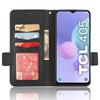 TCL 408 Leather Case, Flip Card Holder with Lanyard and Lychee Pattern