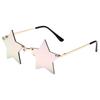 Men And Women Fashionable Color Star Shaped Sunglasses, Dance Party, Holiday Decorative Glasses