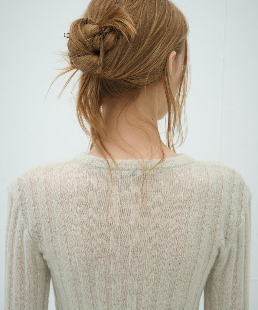 Obeodyupeulleeo Kid Mohair Flared Sleeve Knit_Cream