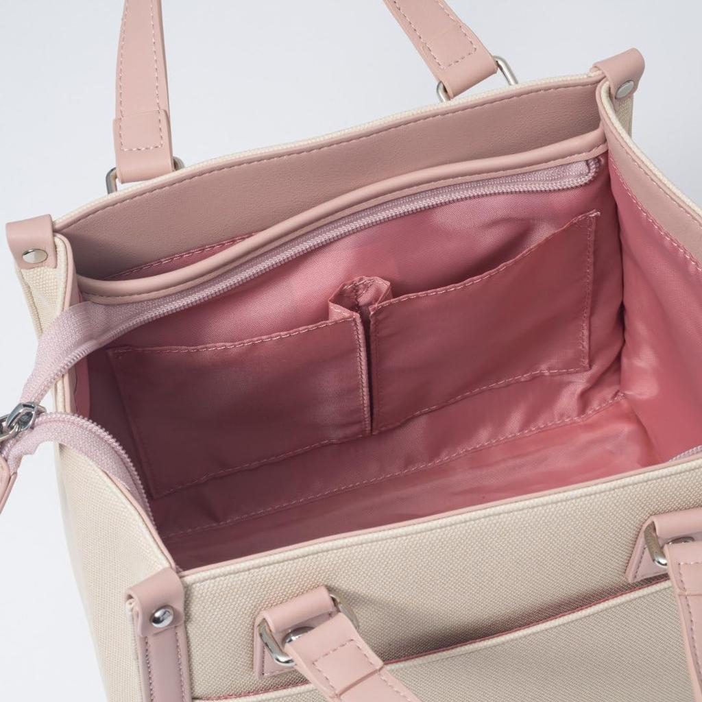 Jill Stuart Handbag with Panel and Brand Daily JSLH5AH2 2-Way Logo, Casual, Pink, Women's