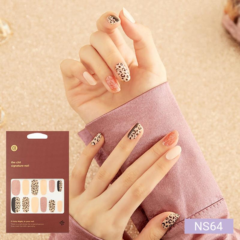 Glam Shell&Glitter Nail Stickers 24pcs | Self-Adhesive Strips, Bold Chic Mix, Quick 5-Min Manicure