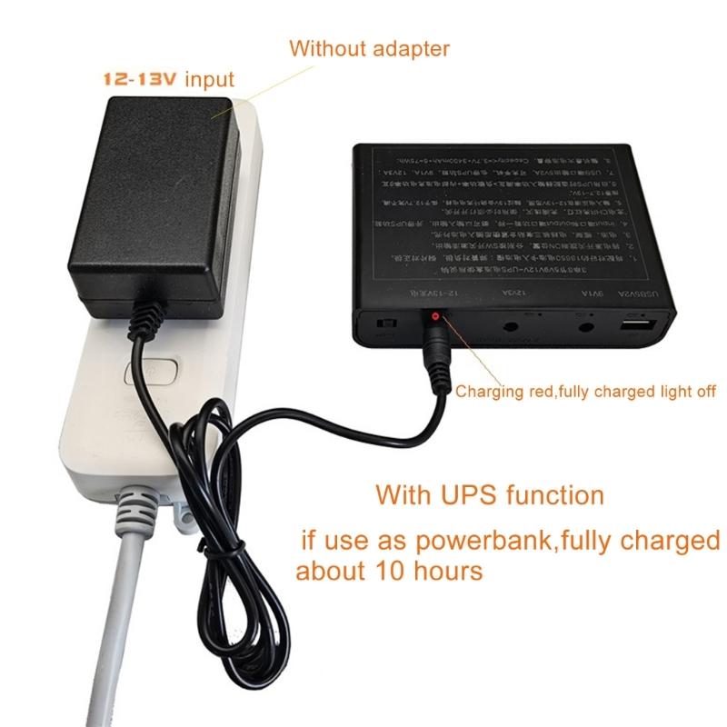 USB 5V 9V 12V Ausgang 6x 18650 Akku UPS Powerbank Box für Tablets CCTV Kameras LED Lautsprecher Router Handy